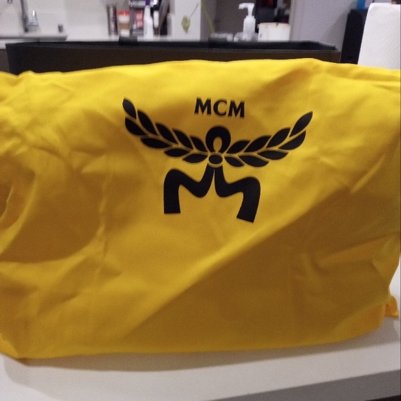 MCM Beige Monogram Messenger Bag - Picture 7 of 8